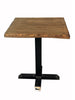 Tavolo Tavolino quadrato tipo BAR stile INDUSTRIAL piano in legno gamba centrale in ferro 90x90h80 cm
