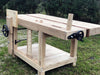 DIY PROFESSIONAL CARPENTER'S WORKBENCH ROUBO style in solid Ash wood, clamps 180x80xh85 cm