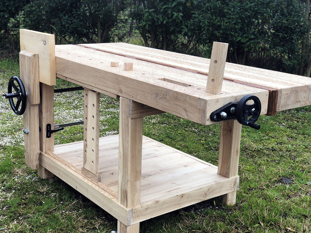 DIY PROFESSIONAL CARPENTER'S WORKBENCH ROUBO style in solid Ash wood, clamps 180x80xh85 cm