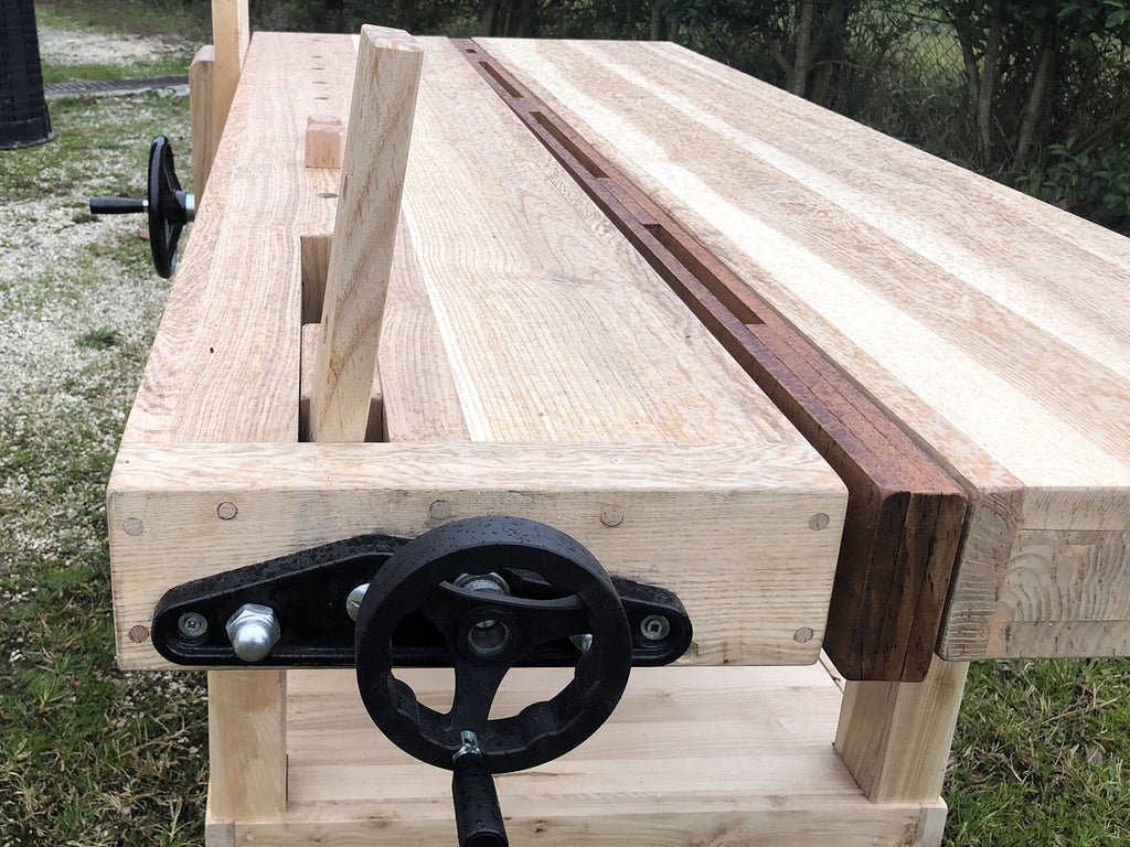 DIY PROFESSIONAL CARPENTER'S WORKBENCH ROUBO style in solid Ash wood, clamps 180x80xh85 cm