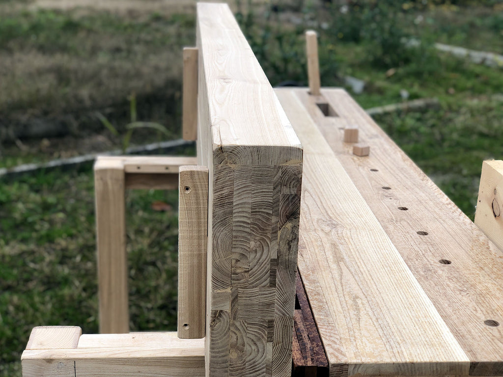 DIY PROFESSIONAL CARPENTER'S WORKBENCH ROUBO style in solid Ash wood, clamps 180x80xh85 cm