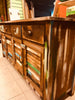 Mobile Credenza soggiorno sala da pranzo stile COUNTRY legno massello colorato stracciato 160x60xh90 cm