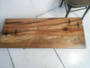 Tavolo basso tavolino da caffè salotto stile INDUSTRIAL con tavola legno massiccio 6 cm gambe in ferro acroce 98x38xh45 cm