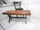 Tavolo basso tavolino da caffè salotto stile INDUSTRIAL con tavola legno massiccio 6 cm gambe in ferro acroce 98x38xh45 cm