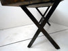 Tavolo basso tavolino da caffè salotto stile INDUSTRIAL con tavola legno massiccio 6 cm gambe in ferro acroce 98x38xh45 cm