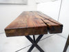 Tavolo basso tavolino da caffè salotto stile INDUSTRIAL con tavola legno massiccio 6 cm gambe in ferro acroce 98x38xh45 cm