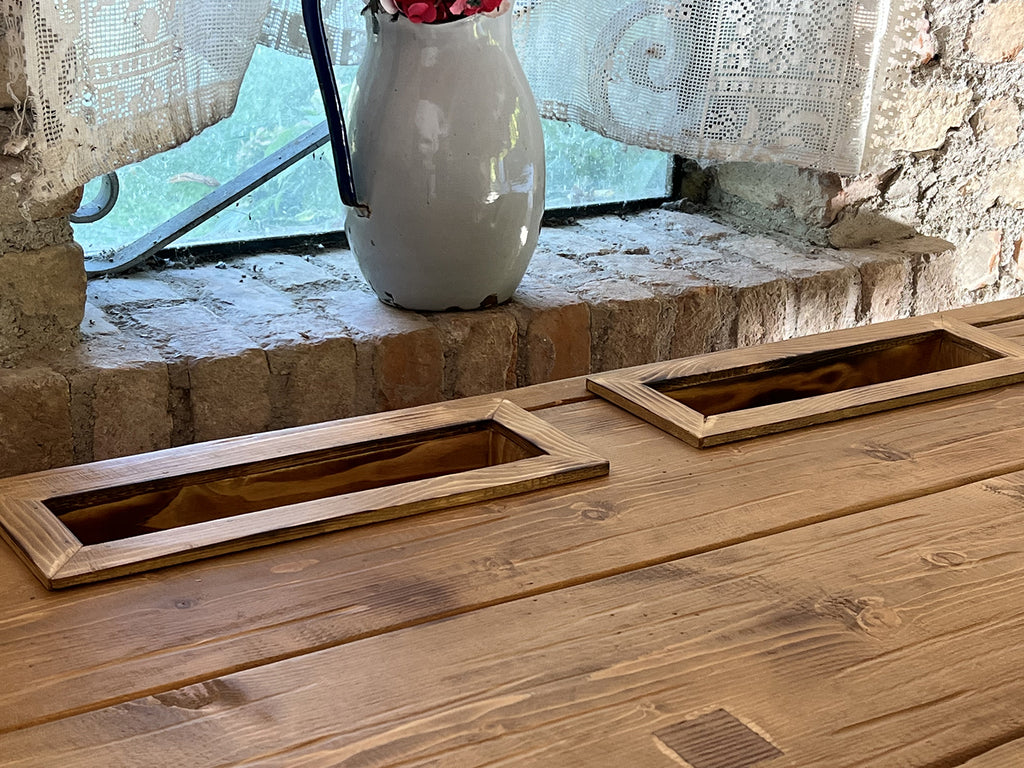 Carpenter's bench for home and commercial furniture in INDUSTRIAL style solid wood 4 drawers and 2 vices 158x68xh85cm
