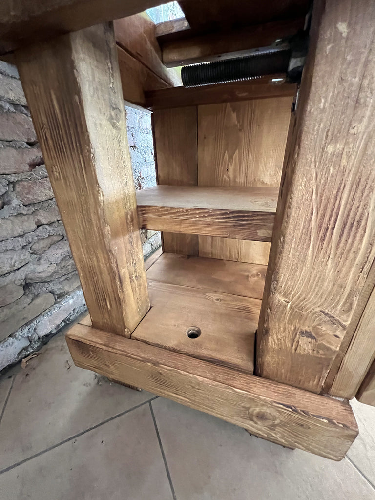 Carpenter's bench for home and commercial furniture in INDUSTRIAL style solid wood 4 drawers and 2 vices 158x68xh85cm