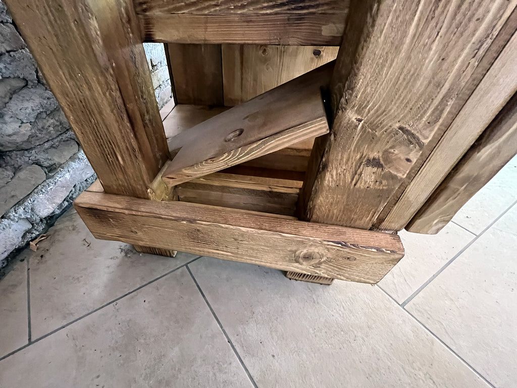 Carpenter's bench for home and commercial furniture in INDUSTRIAL style solid wood 4 drawers and 2 vices 158x68xh85cm
