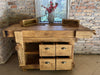 Carpenter's bench for home and commercial furniture in INDUSTRIAL style solid wood 4 drawers and 2 vices 158x68xh85cm