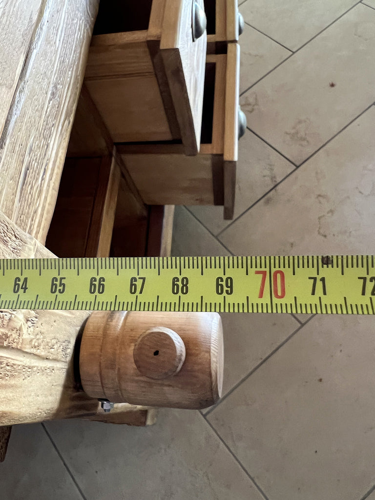 Carpenter's bench for home and commercial furniture in INDUSTRIAL style solid wood 4 drawers and 2 vices 158x68xh85cm