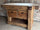 Carpenter's workbench for kitchen, living room, bathroom furniture in INDUSTRIAL style, solid wood, 2 drawers and 1 vice, 120x55/65xh75 cm