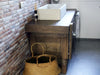 Banco da Falegname per arredo Bagno in stile INDUSTRIAL in legno massello predisposizione Lavabo misure 180x60xh80cm