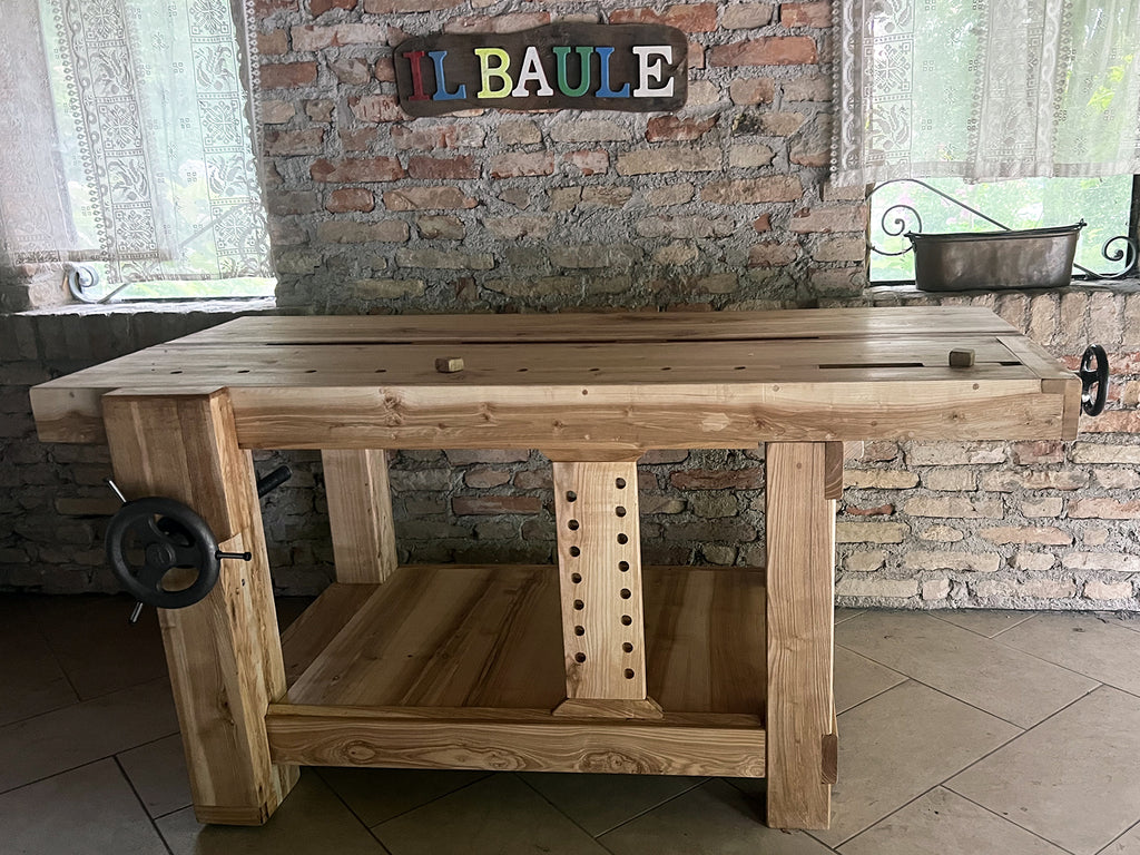 DIY DIY PROFESSIONAL CARPENTER'S WORKBENCH ROUBO 2 style in solid Morse Ash wood 180x80xh85 cm