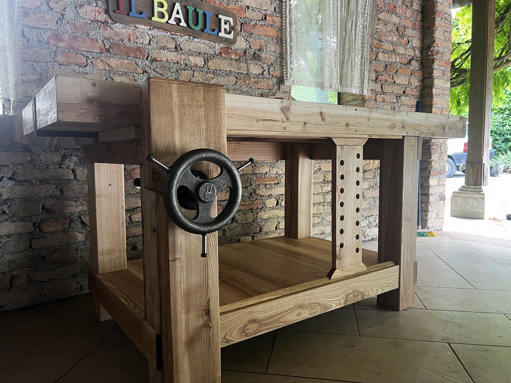 DIY DIY PROFESSIONAL CARPENTER'S WORKBENCH ROUBO 2 style in solid Morse Ash wood 180x80xh85 cm