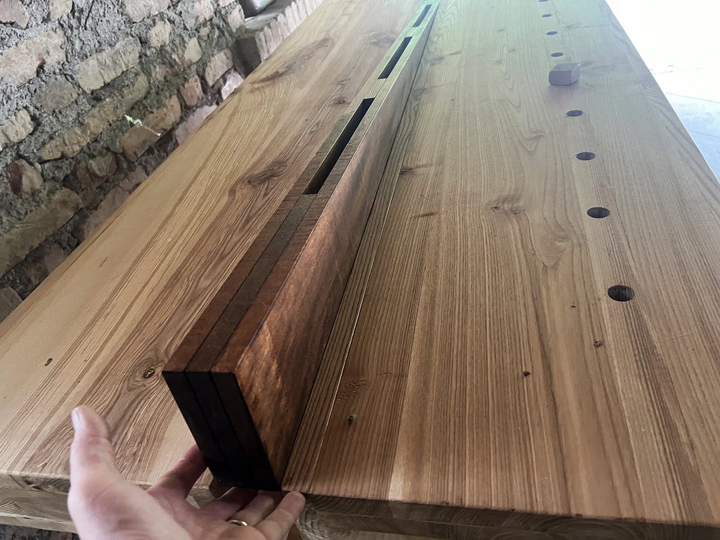 DIY DIY PROFESSIONAL CARPENTER'S WORKBENCH ROUBO 2 style in solid Morse Ash wood 180x80xh85 cm