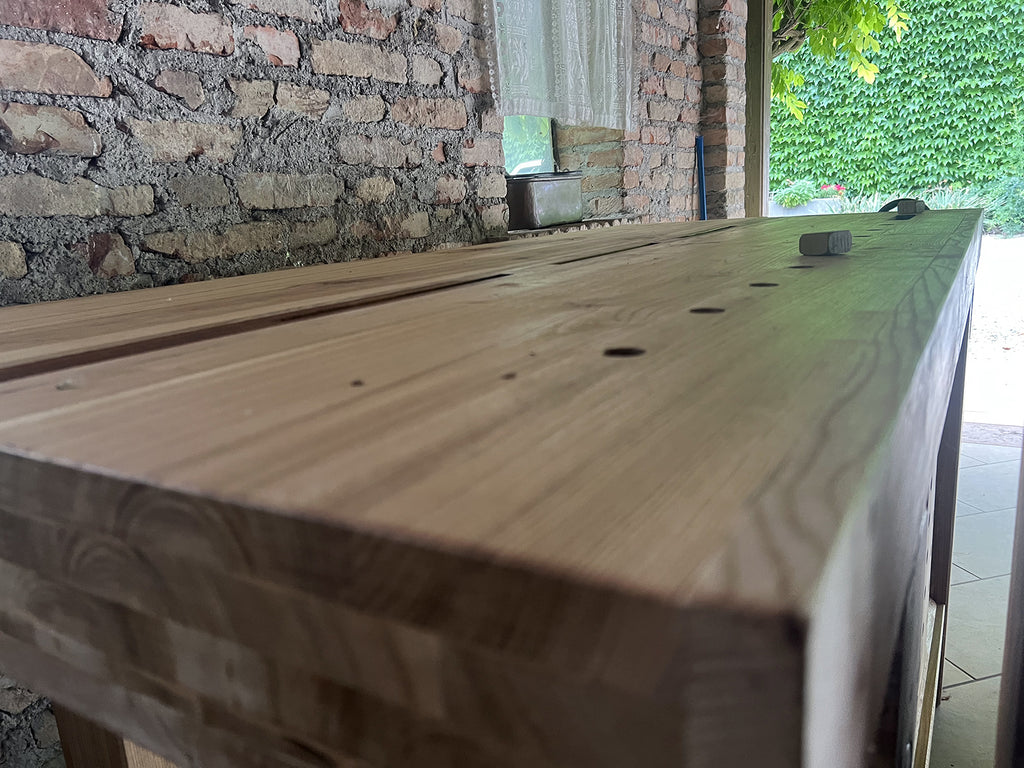 DIY DIY PROFESSIONAL CARPENTER'S WORKBENCH ROUBO 2 style in solid Morse Ash wood 180x80xh85 cm