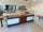 Bancone Pizzeria con vetrina e TOP in vetro in legno massello SU MISURA stile RUSTICO INVECCHIATO SHABBY misure 320x70xh130 cm piano a ribalta da 50x70 cm