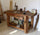 Carpenter's workbench for kitchen living room furniture in INDUSTRIAL style solid wood one drawer and two vices 150x63xh85 cm