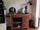 Carpenter's bench for kitchen island furniture or bathroom cabinet solid wood antique walnut finish 130x55h90cm CUSTOM MADE