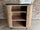 Mobile Consolle OVALE in stile INDUSTRIAL in legno massello TOP e piedi in metallo 105x55xh108cm PERSONALIZZABILE