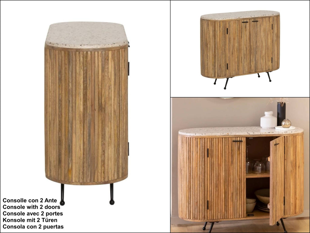 OVAL Console Table in INDUSTRIAL style in solid wood TOP and metal feet 105x55xh108cm CUSTOMIZABLE