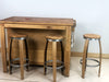 Mini-BAR-Konsole / Kücheninsel im Landhausstil aus Massivholz mit 2 Türen, Maße 150 x 50 x 90 cm