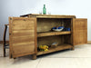 Mini-BAR-Konsole / Kücheninsel im Landhausstil aus Massivholz mit 2 Türen, Maße 150 x 50 x 90 cm