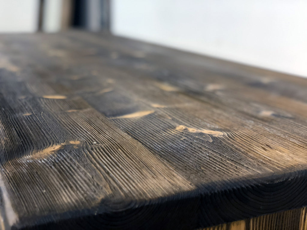 Workbench / kitchen island for RUSTIC style furniture in solid wood 1 drawer 150x70xh80 cm