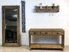 Workbench / kitchen island for RUSTIC style furniture in solid wood 1 drawer 150x70xh80 cm