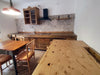 Cucina stile Banco da FALEGNAME / INDUSTRIAL modello VERONA 2 elementi Base + Vetrina/Piattaia + mensola 190+350x70/80xh70cm tutto legno massello