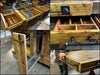 Cucina stile Banco da FALEGNAME / INDUSTRIAL modello VERONA 2 elementi Base + Vetrina/Piattaia + mensola 190+350x70/80xh70cm tutto legno massello