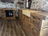 Cucina stile Banco da FALEGNAME / INDUSTRIAL modello COMO 2 elementi Base + Cappa 110+250x70xh90cm tutto legno massello