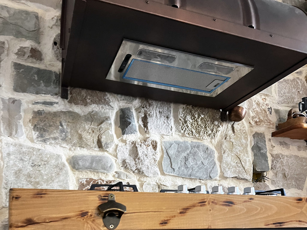 Cucina stile Banco da FALEGNAME / INDUSTRIAL modello COMO 2 elementi Base + Cappa 110+250x70xh90cm tutto legno massello