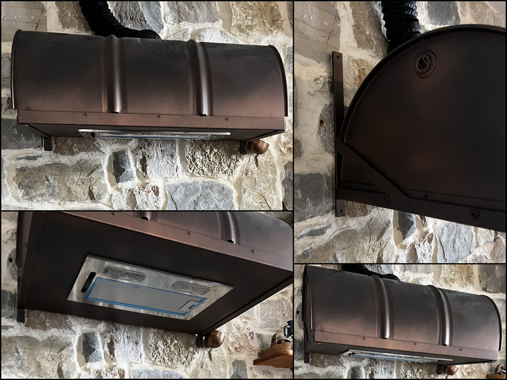 Cucina stile Banco da FALEGNAME / INDUSTRIAL modello COMO 2 elementi Base + Cappa 110+250x70xh90cm tutto legno massello