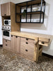 Cucina modello Rialto mobile con colonna 210x64xh90cm  + Isola personalizzata con lato snack a ribalta 150X90XH100cm scolapiatti e pensili in metallo TUTTO SU MISURA