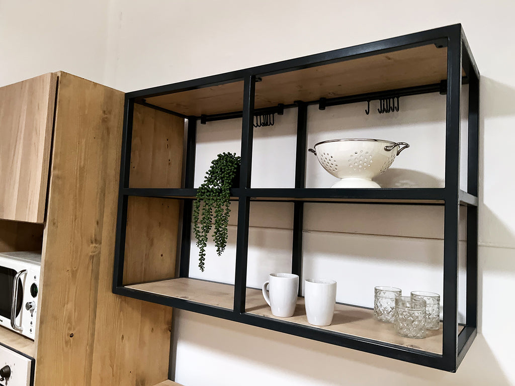 Cucina modello Rialto mobile con colonna 210x64xh90cm  + Isola personalizzata con lato snack a ribalta 150X90XH100cm scolapiatti e pensili in metallo TUTTO SU MISURA
