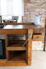 Linear kitchen VENEZIA LIDO INDUSTRIAL / RUSTIC style in solid wood predisposition for appliances dish drainer included and hood on request dimensions 320x65xh90cm