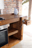 Linear kitchen VENEZIA LIDO INDUSTRIAL / RUSTIC style in solid wood predisposition for appliances dish drainer included and hood on request dimensions 320x65xh90cm