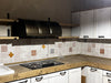 INDUSTRIAL SHABBY kitchen + dish drainer shelf predisposition for household appliances 240x60xh88 cm ALL IN SOLID WOOD