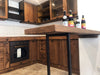 Cucina angolare MONACO stile COUNTRY in legno massello con tavolo snack a ribalta 310-205x65xh88cm