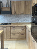 TREVISO COUNTRY style corner kitchen in solid ash without appliances and optional table measures 429x240x65xh90cm
