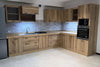 TREVISO COUNTRY style corner kitchen in solid ash without appliances and optional table measures 429x240x65xh90cm