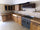 MONACO COUNTRY style corner kitchen in solid wood with fold-down snack table 310-205x65xh88cm