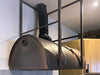 Cucina angolare con colonna forno e pensili 354-211x65xh90-200cm + parete lineare con armadio 366x75xh90-200cm mod. BERLINO stile INDUSTRIAL in legno massello