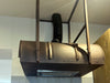 Cucina angolare con colonna forno e pensili 354-211x65xh90-200cm + parete lineare con armadio 366x75xh90-200cm mod. BERLINO stile INDUSTRIAL in legno massello
