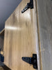 Cucina angolare con colonna forno e pensili 354-211x65xh90-200cm + parete lineare con armadio 366x75xh90-200cm mod. BERLINO stile INDUSTRIAL in legno massello