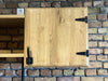 Cucina angolare con colonna forno e pensili 354-211x65xh90-200cm + parete lineare con armadio 366x75xh90-200cm mod. BERLINO stile INDUSTRIAL in legno massello