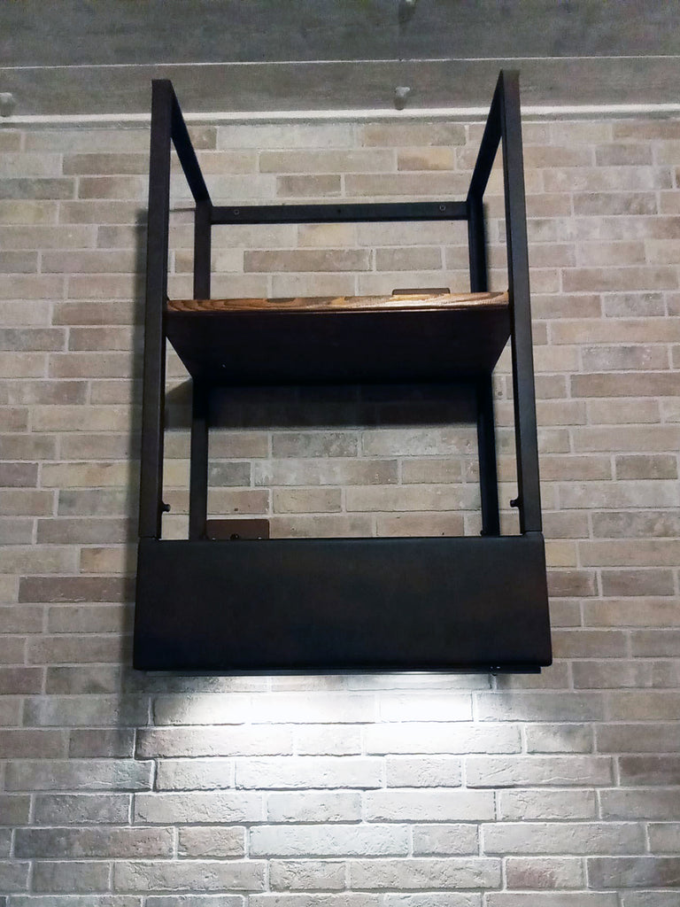 Cucina angolare VALENTINA stile INDUSTRIAL legno massello SCOLAPIATTI CAPPA MENSOLE INCLUSI TAVOLO OPZIONALE misure 255-140x65xh90cm