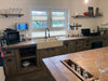 Cucina + isola STOCCARDA stile INDUSTRIAL 415x65xh90cm + 220x120xH100cm tutto legno massello SU MISURA